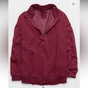 Aerie Oh Snap! Sweatshirt Deep Cherry